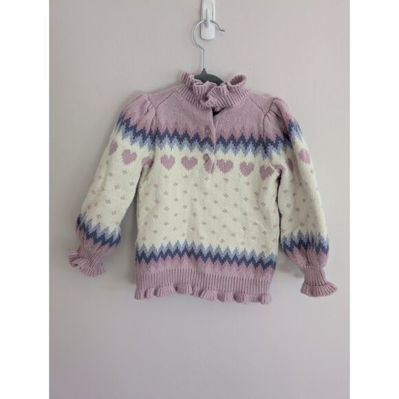Janie and Jack Purple Fair Isle Sweater and Ombre Tulle Skirt Set 18-24 Month - Picture 5 of 8